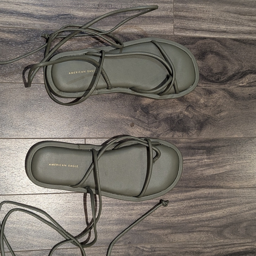 American Eagle Outfitters Women's Green Strappy Sandals